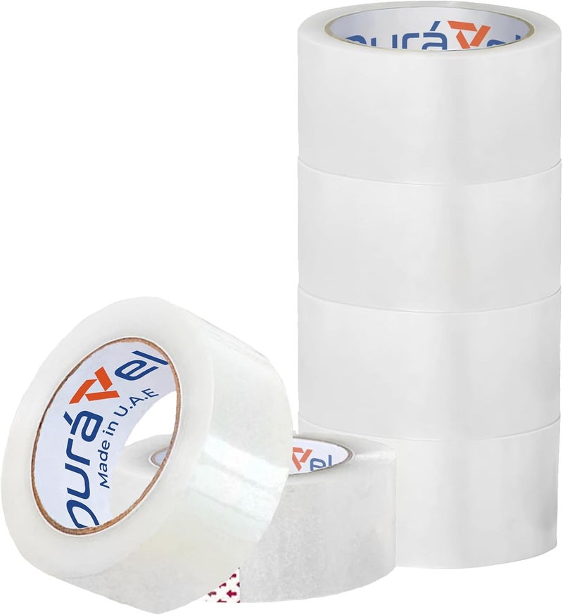 Duravel Clear Tape - Heavy Duty Packaging Tape, 6 pcs, 2 inch x 50 YDs - Image 1